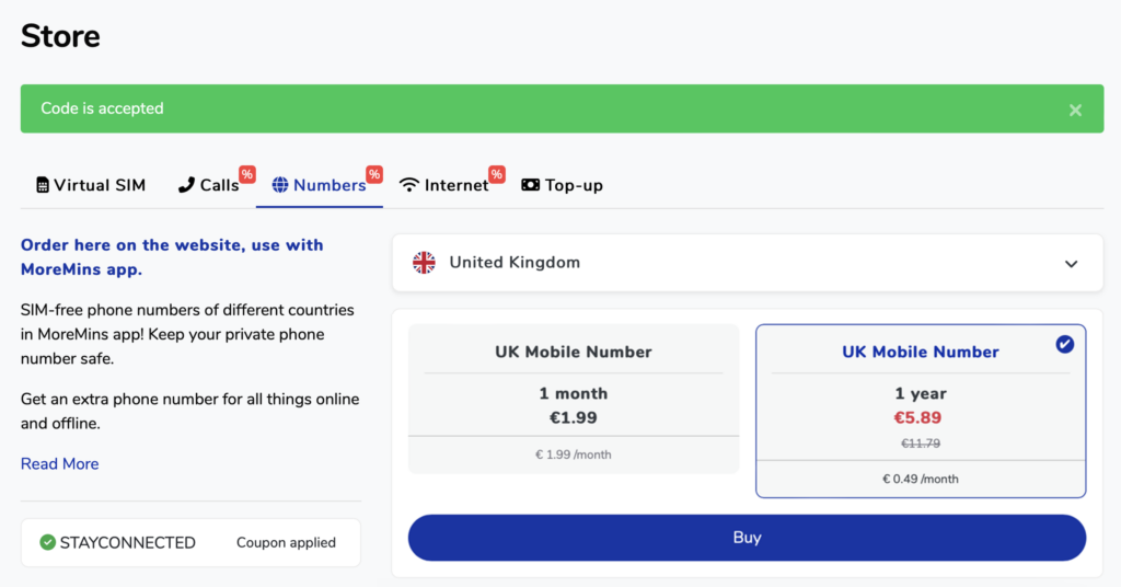 uk mobile number discount