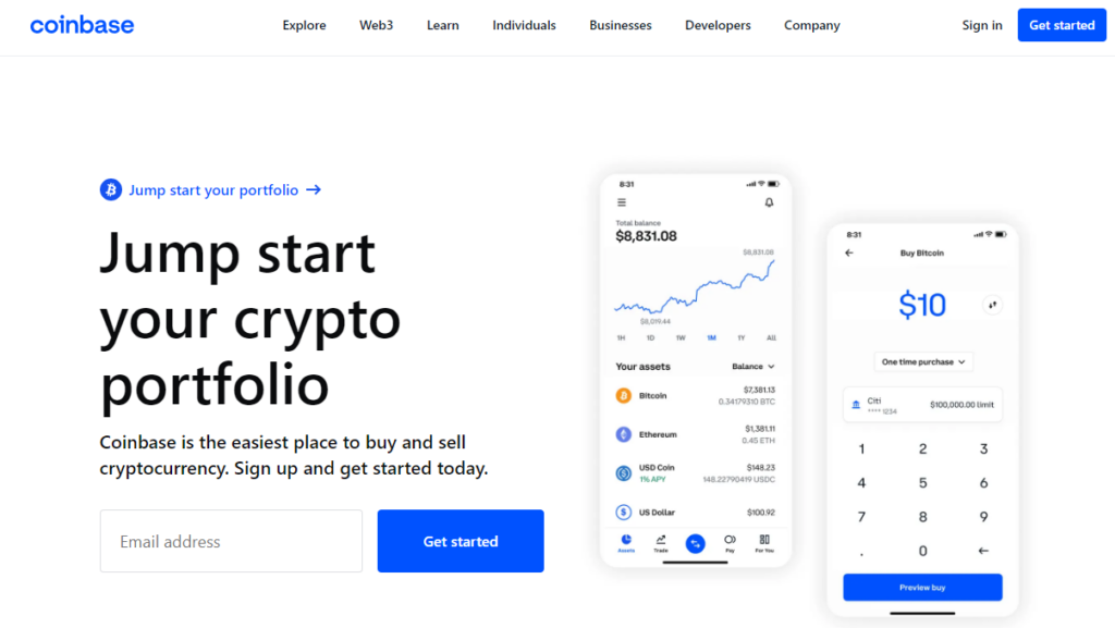 coinbase achat de crypto