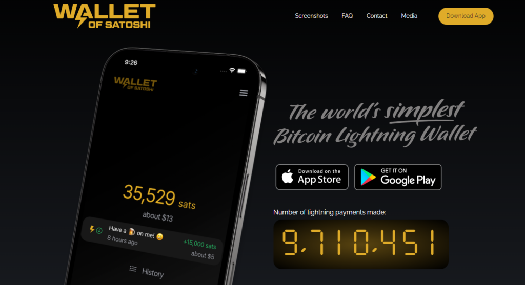 wallet of satoshi lightning