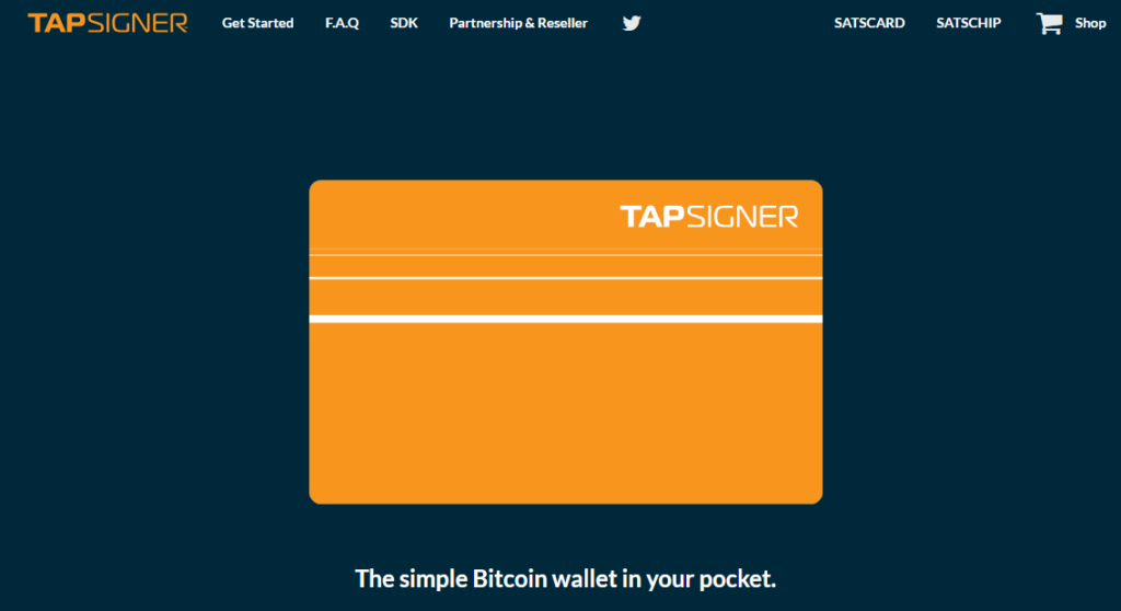 tapsigner cold wallet