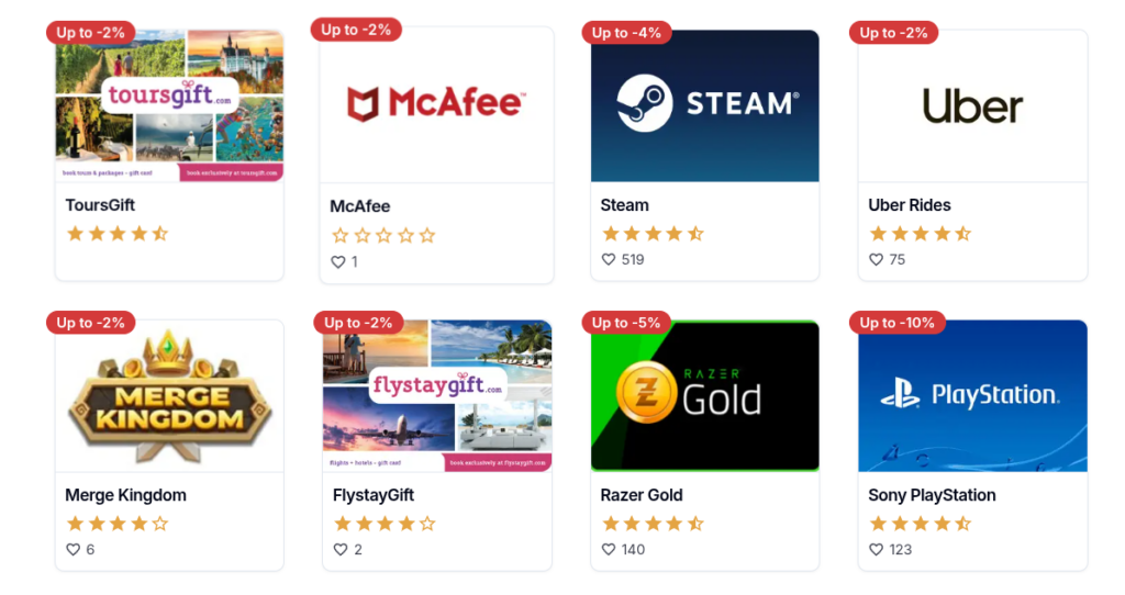 discounted gift cards