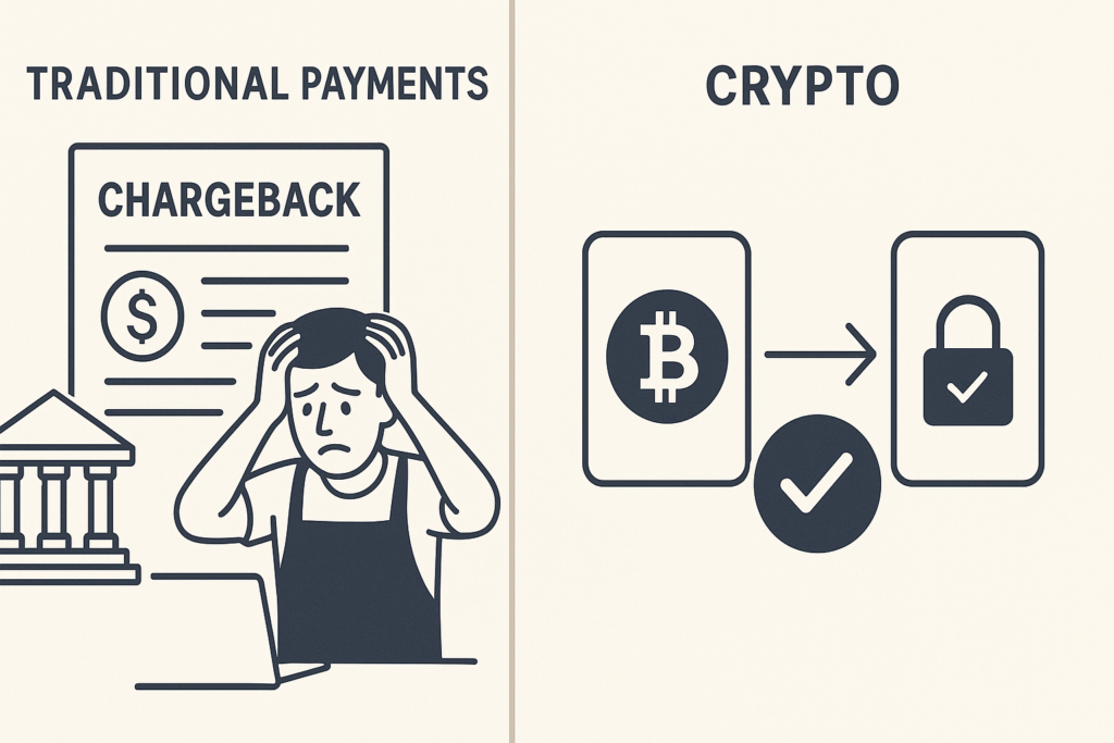 chargeback in traditional payments vs crypto